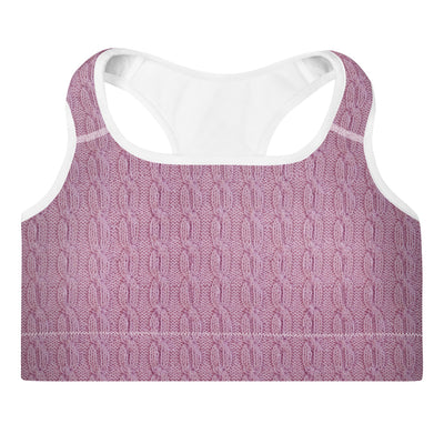 Pink Cable Knit Sports Bra