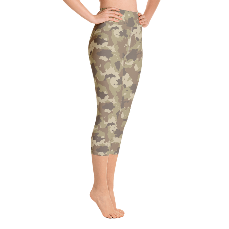 Brown Camo Capri Yoga Pants