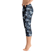 Blue Camo Capri Leggings