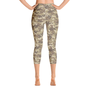 Brown Camo Pixel Capri Yoga Pants