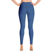 Blue Bouclé Yoga Pants