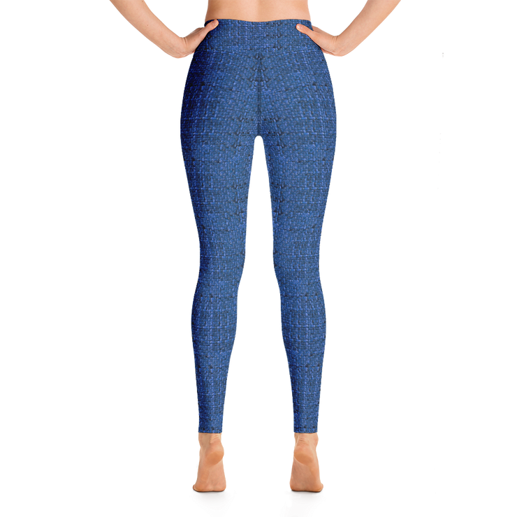 Blue Bouclé Yoga Pants