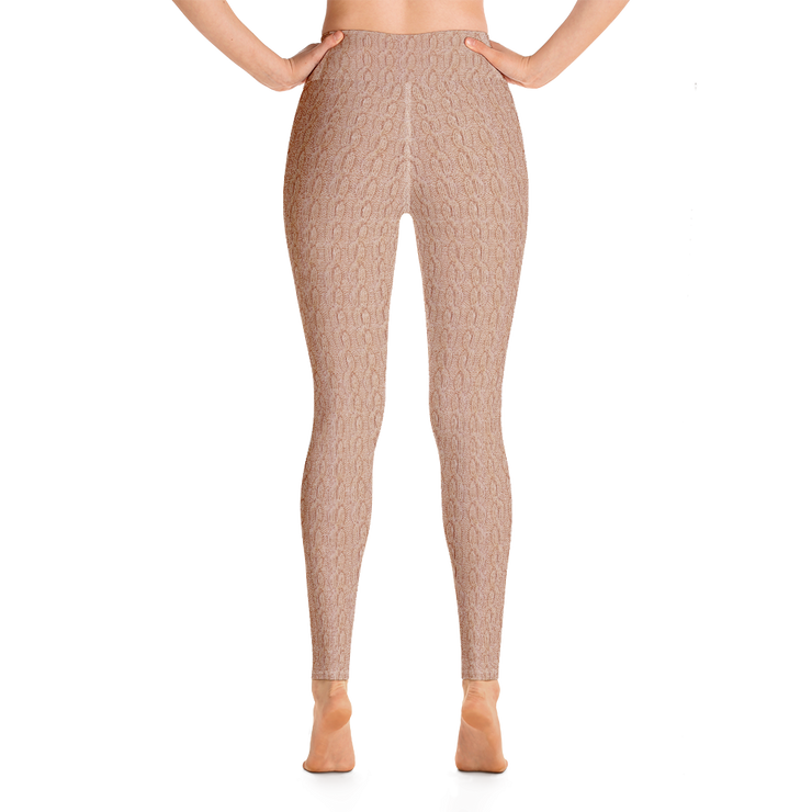 Peach Cable Knit Yoga Pants