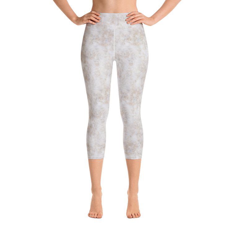 White Fur Capri Yoga Pants