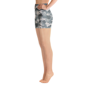 Grey Camo Yoga Shorts