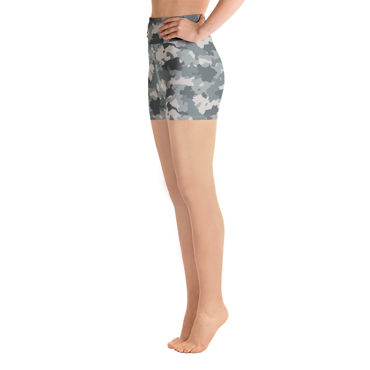 Grey Camo Yoga Shorts