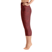 Red Bouclé Capri Yoga Pants