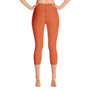 Orange Lattice Knit Capri Yoga Pants