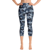 Blue Camo Capri Yoga Pants