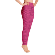 Magenta Lattice Knit Yoga Pants