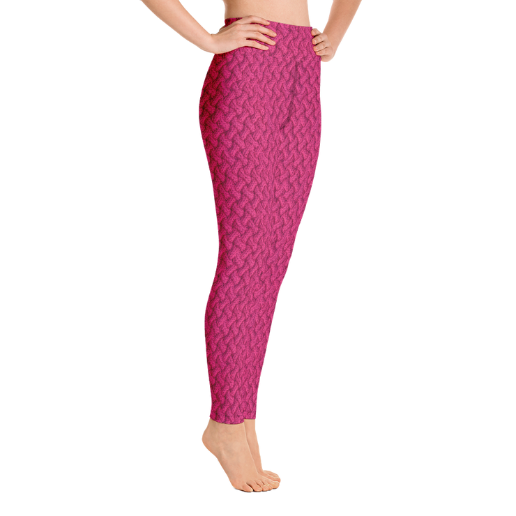 Magenta Lattice Knit Yoga Pants