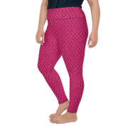 Magenta Lattice Knit Plus Size Leggings