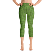 Green Bouclé Capri Yoga Pants