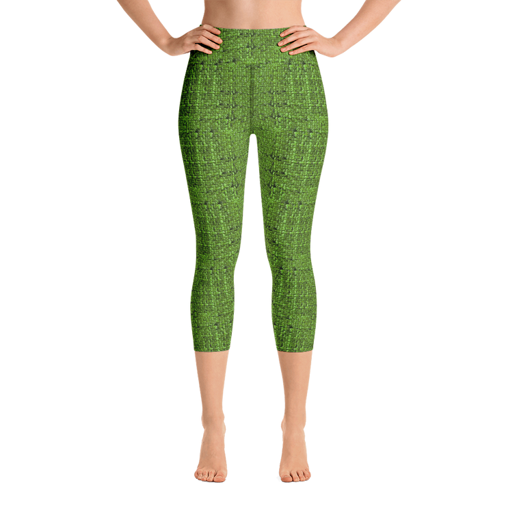 Green Bouclé Capri Yoga Pants