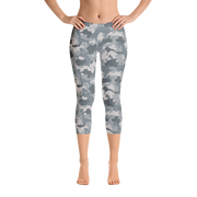 Grey Camo Capri Leggings