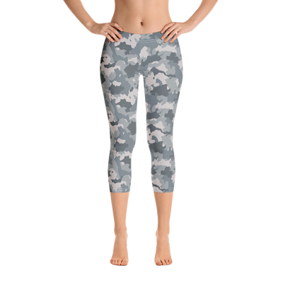 Grey Camo Capri Leggings