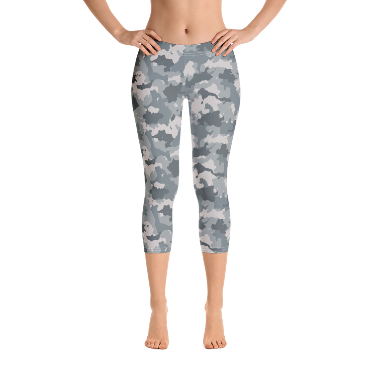 Grey Camo Capri Leggings