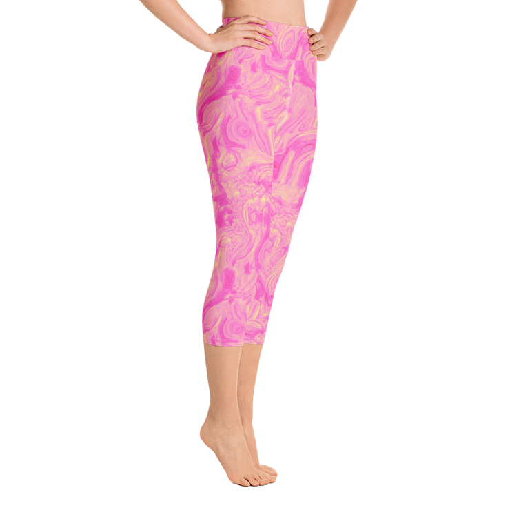 Lemon Berry Swirl Capri Yoga Pants