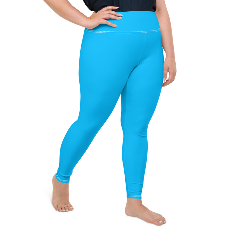 Neon Blue Plus Size Leggings