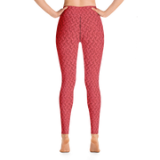 Red Lattice Knit Yoga Pants