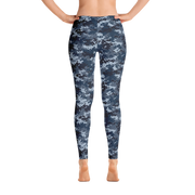 Blue Camo Pixel Leggings