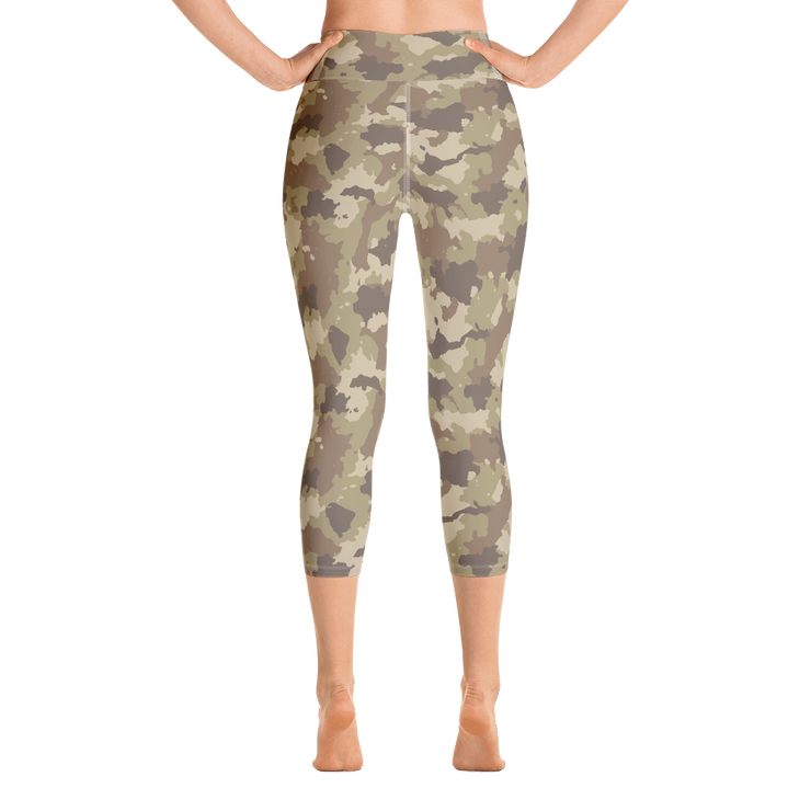 Brown Camo Capri Yoga Pants