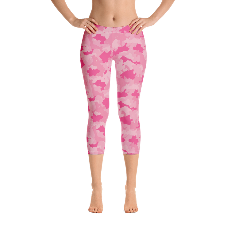 Pink Camo Capri Leggings