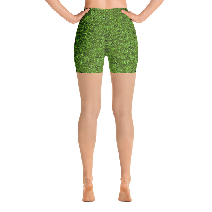 Green Bouclé Yoga Shorts