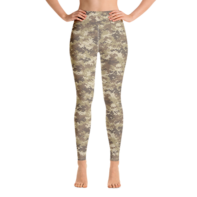 Brown Camo Pixel Yoga Pants