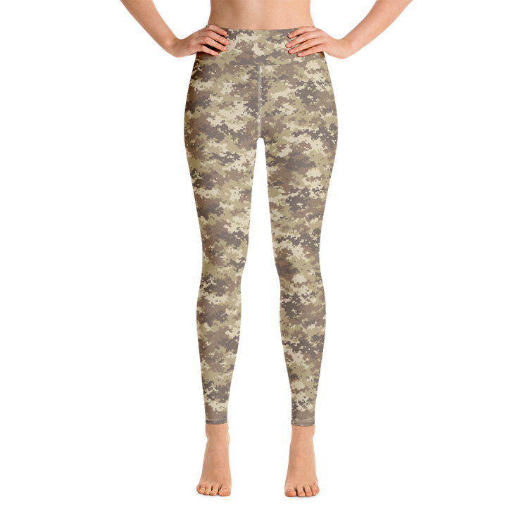 Brown Camo Pixel Yoga Pants