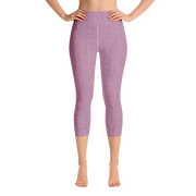 Pink Cable Knit Capri Yoga Pants