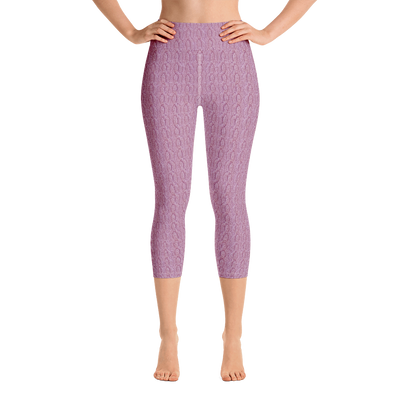 Pink Cable Knit Capri Yoga Pants