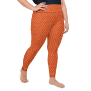 Orange Lattice Knit Plus Size Leggings