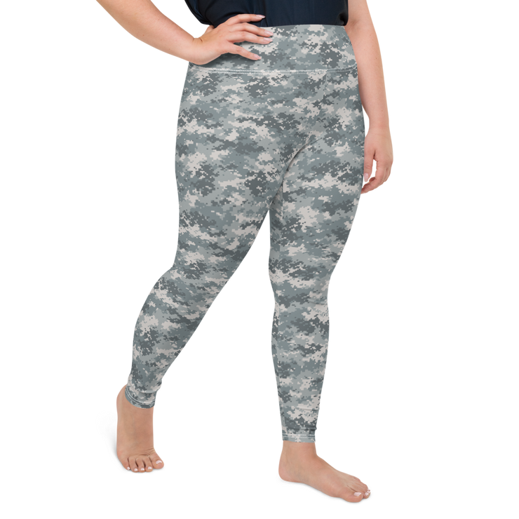 Grey Camo Pixel Plus Size Leggings