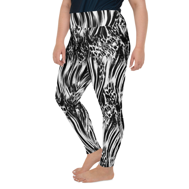 Fused Black & White Plus Size Leggings