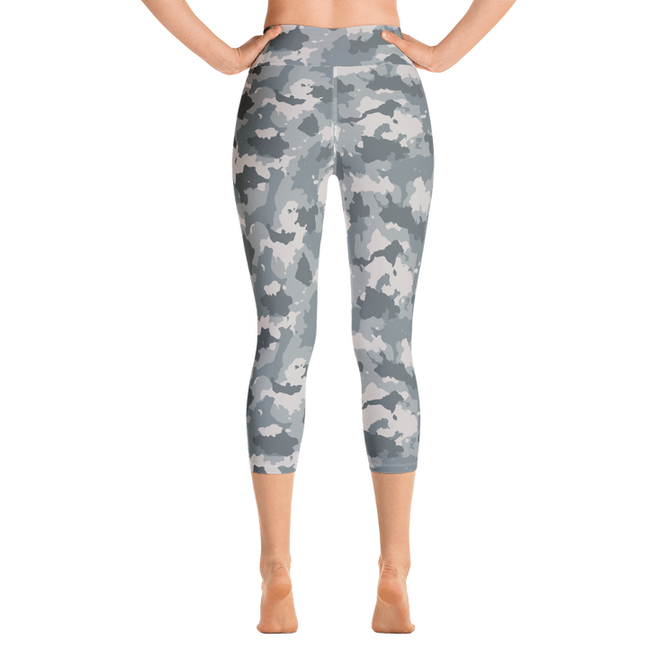 Grey Camo Capri Yoga Pants