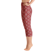 Scarlet Snowflake Capri Yoga Pants