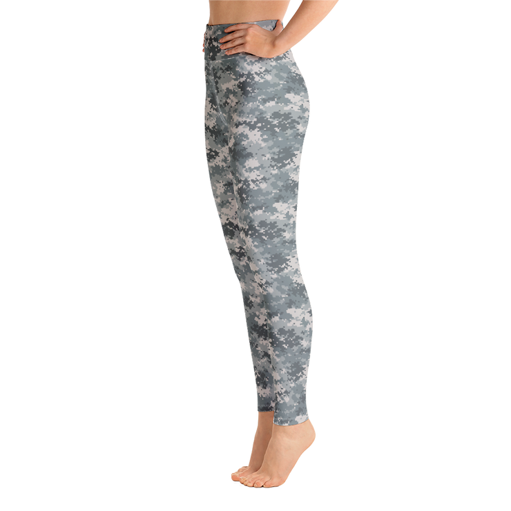 Grey Camo Pixel Yoga Pants