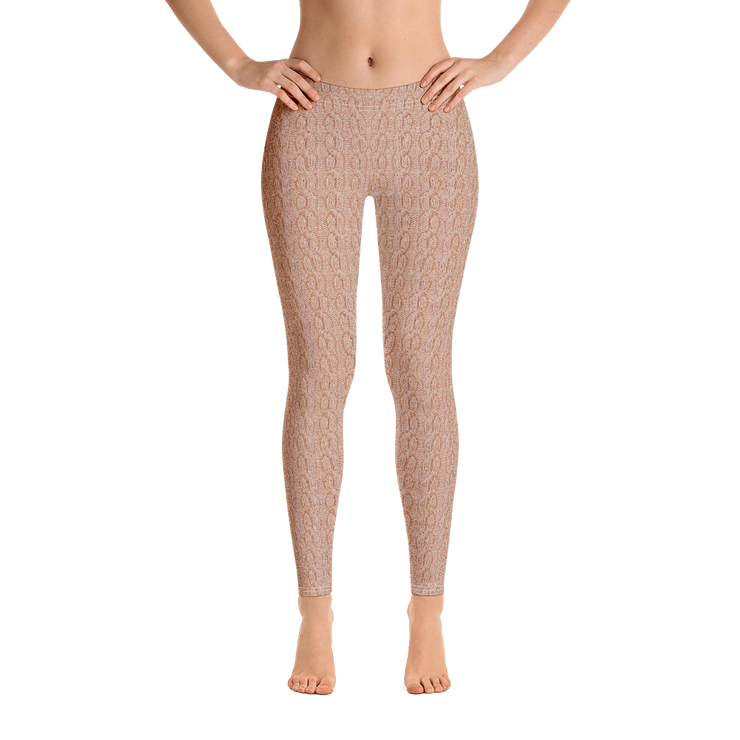 Peach Cable Knit Leggings