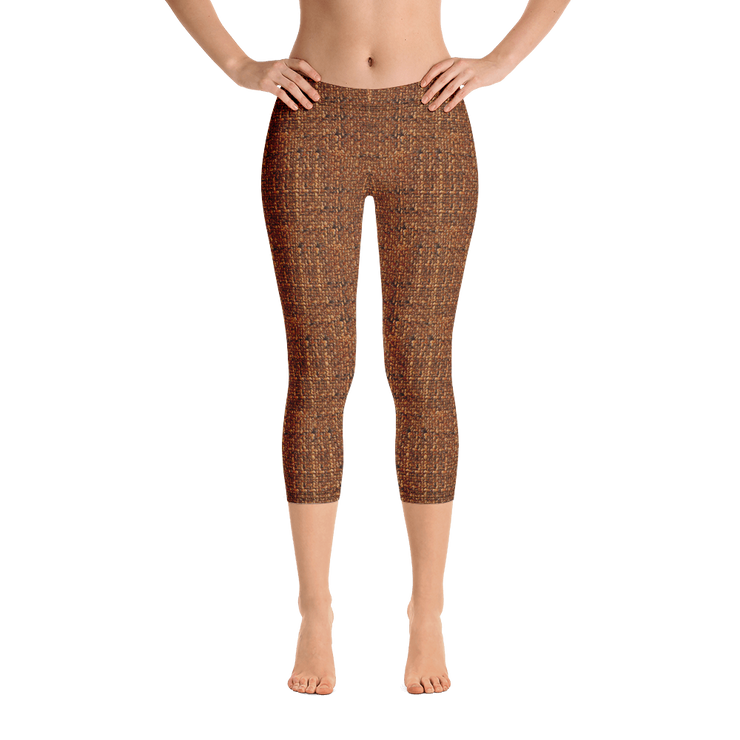 Terracotta Bouclé Capri Leggings