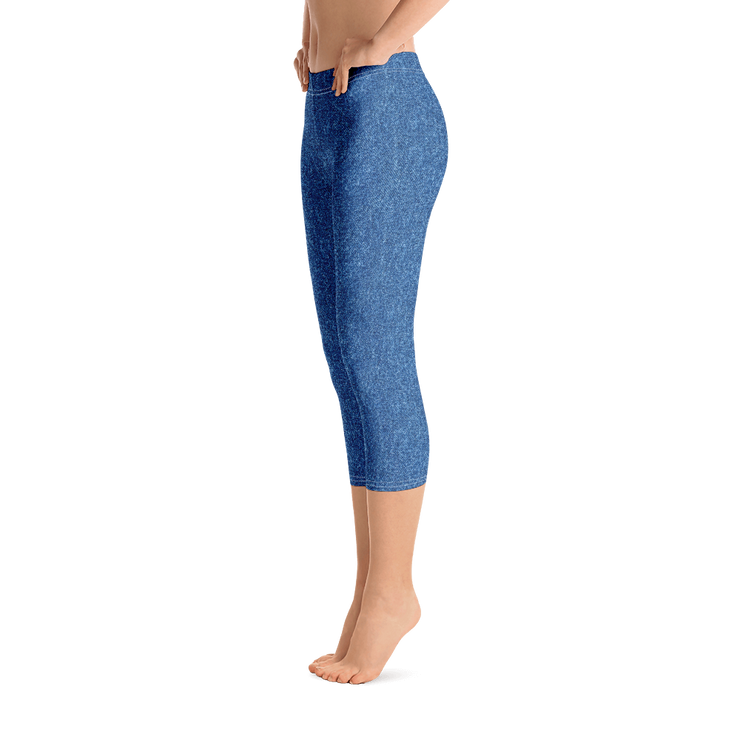 Blue Denim Jean 243 Capri Leggings