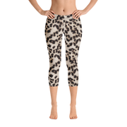 Snow Leopard Capri Leggings