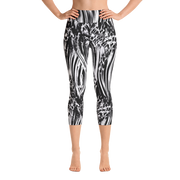 Fused Black & White Capri Yoga Pants