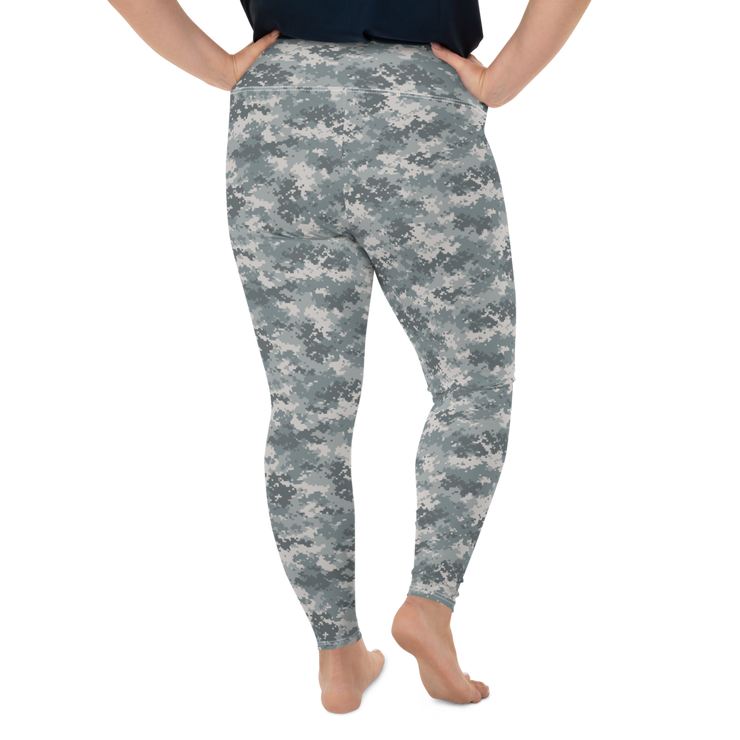 Grey Camo Pixel Plus Size Leggings