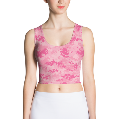 Pink Camo Pixel Crop Top