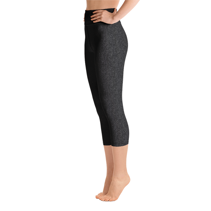 Black Denim Jean 256 Capri Yoga Pants