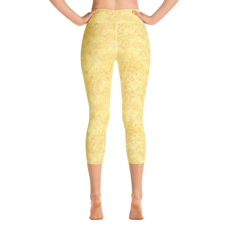 Gold Fur Capri Yoga Pants