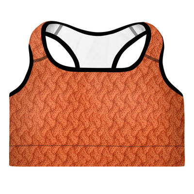 Orange Lattice Knit Sports Bra