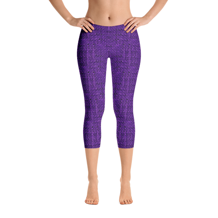 Purple Bouclé Capri Leggings