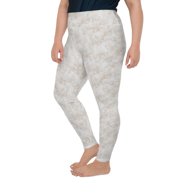 White Fur Plus Size Leggings